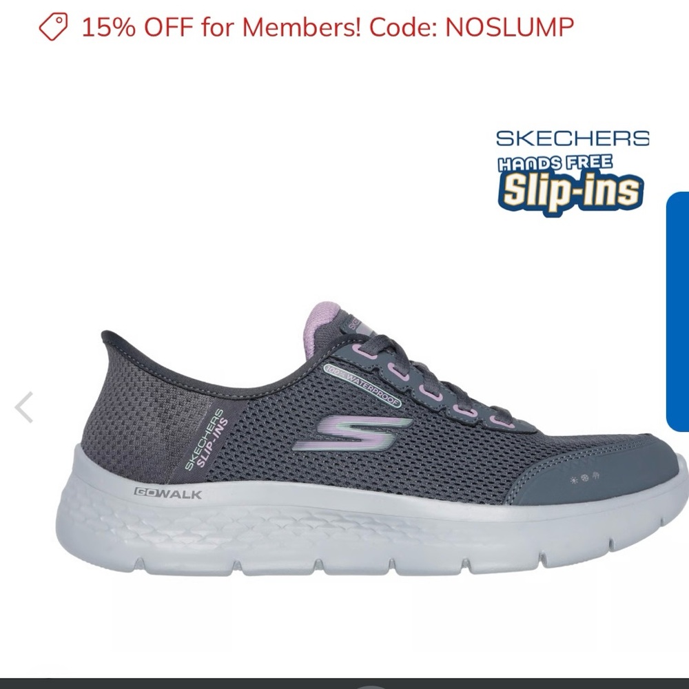 Skechers Slip-Ins GO WALK Flex - Grey and Purple